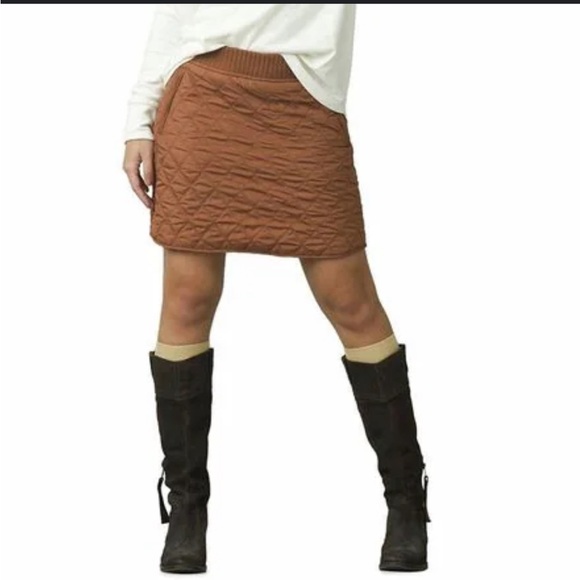 prAna Brown Quilt Diva Skirt Size Medium - Picture 8 of 8